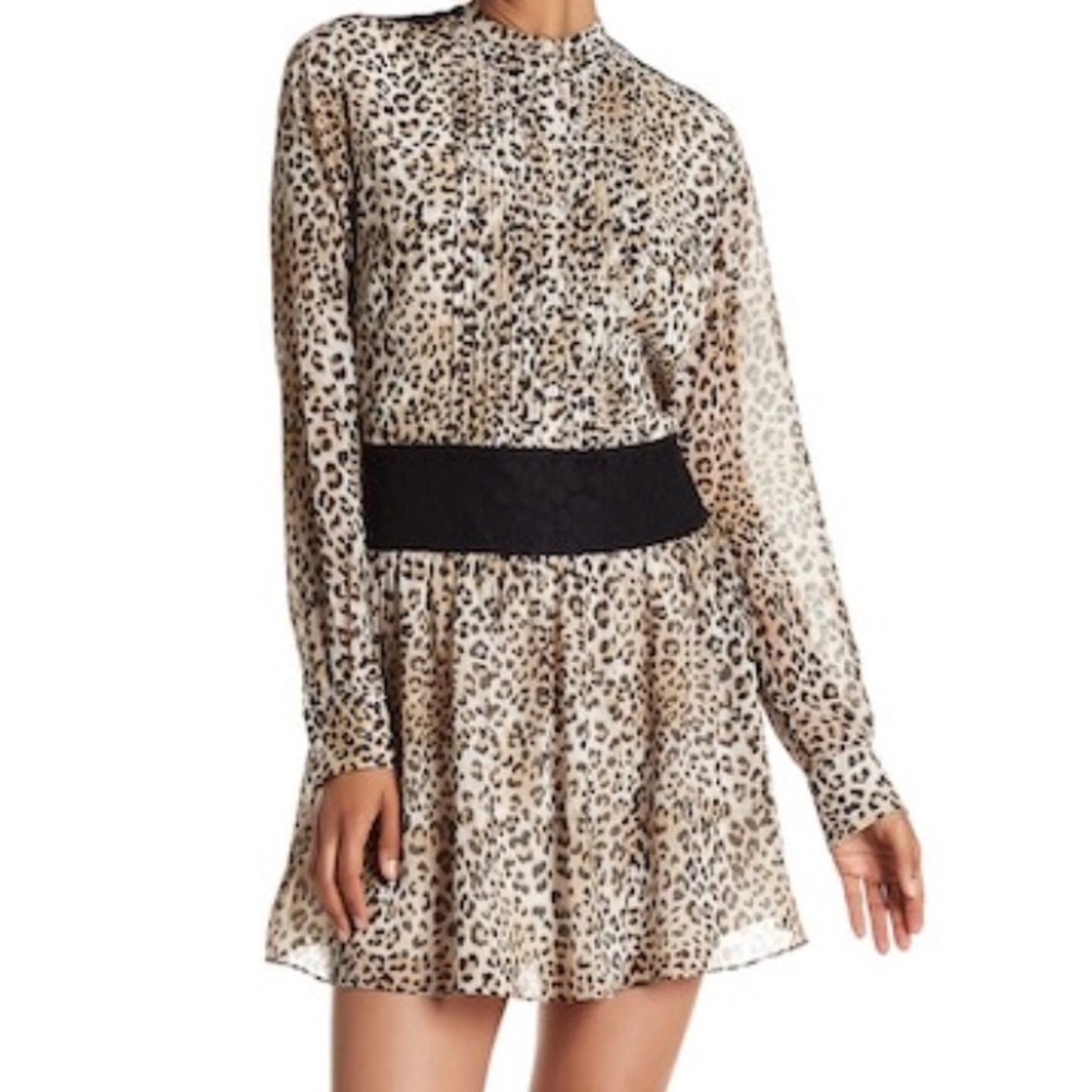 Marchesa Rose Leopard Print Shift Dress